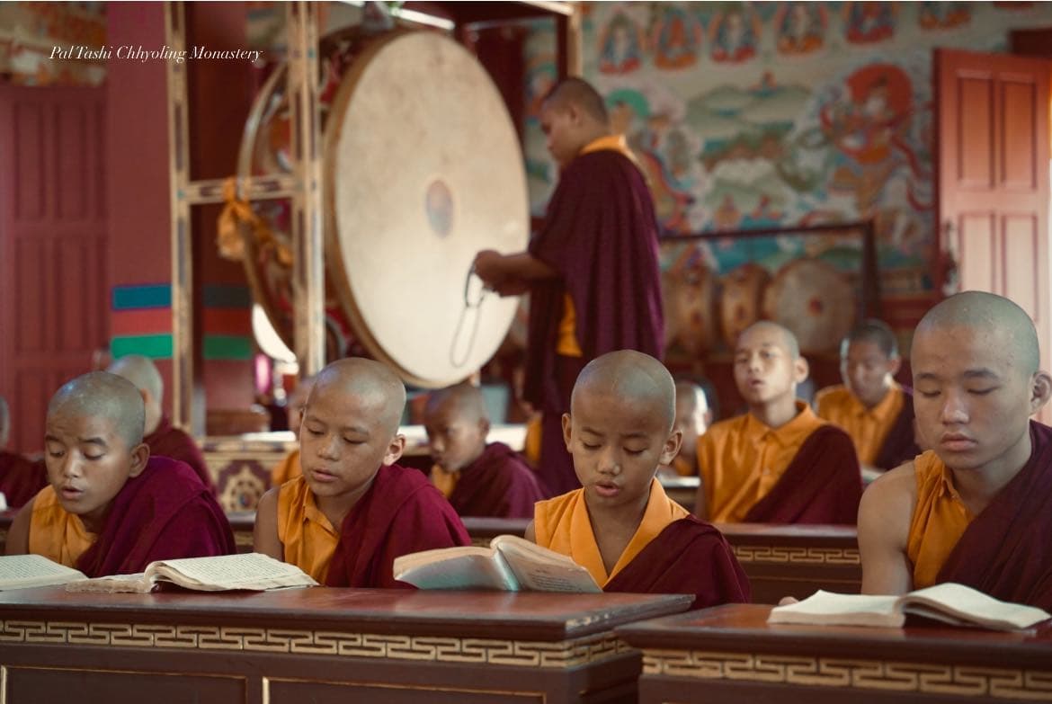 Monks reading scriptures